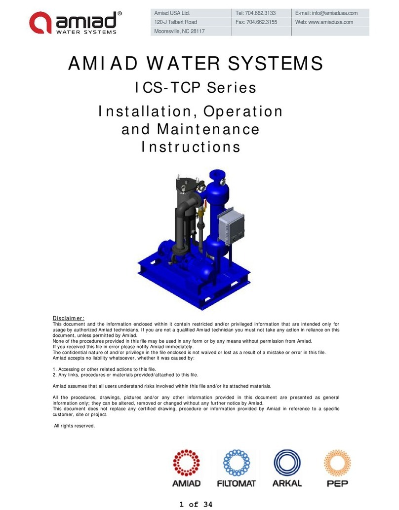 amiad ICS-TCP Series Installation, operation and maintenance instructions