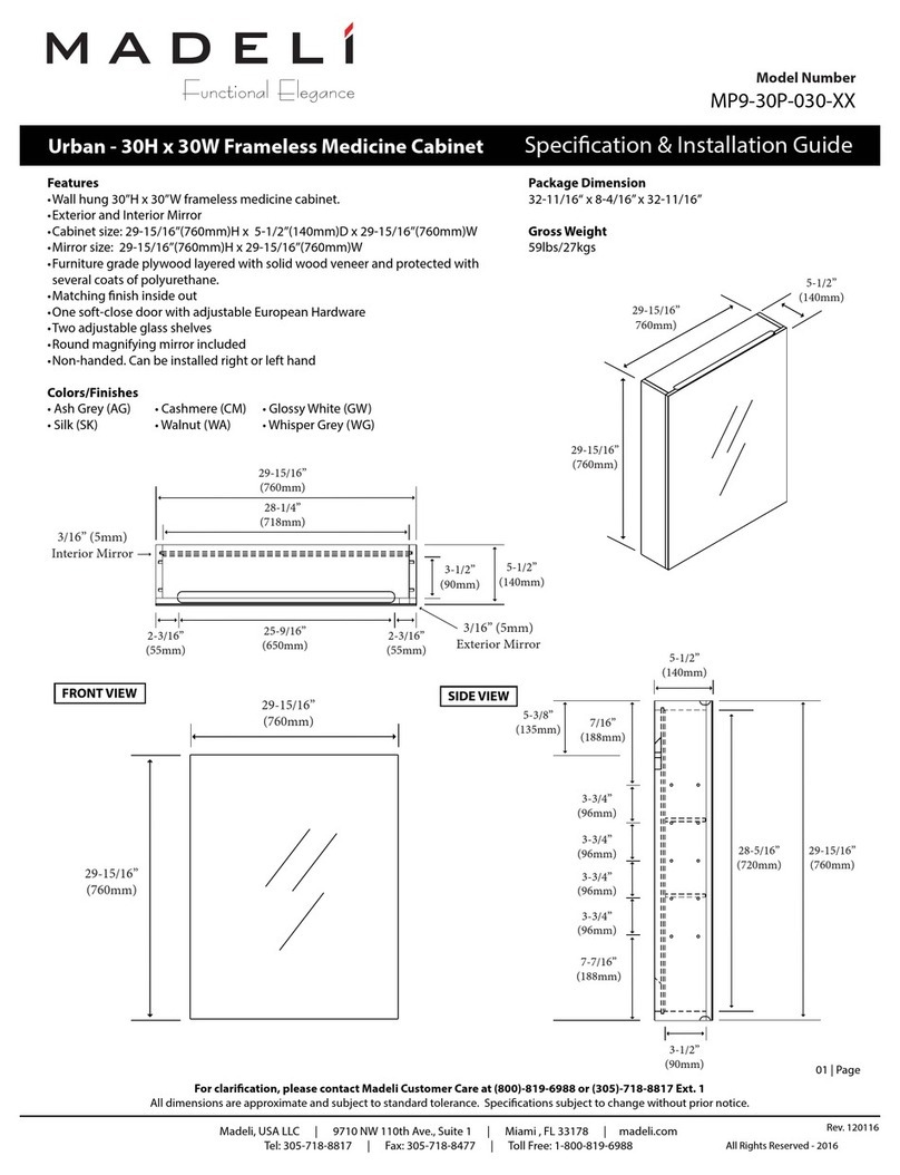 Madeli Urban MP9-30P-030 series Specification & installation guide