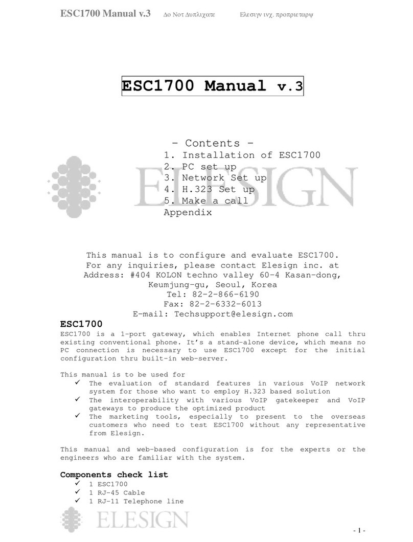 Elesign ESC1700 User manual
