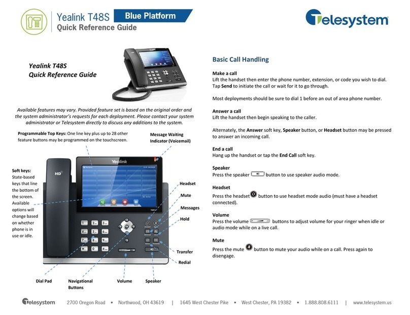 Yealink T48S Skype For Business Edition Quick reference guide