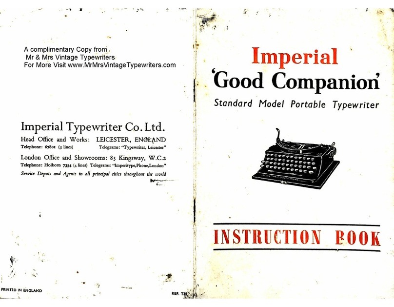 Imperial Typewriter Good Companion Instruction book Imperial Typewriter Good Companion Instruction book