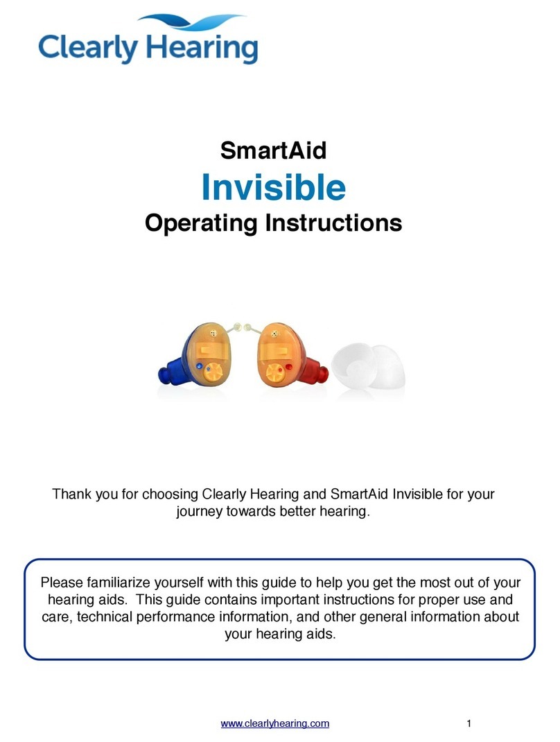 Clearly Hearing SmartAid Invisible operating instructions