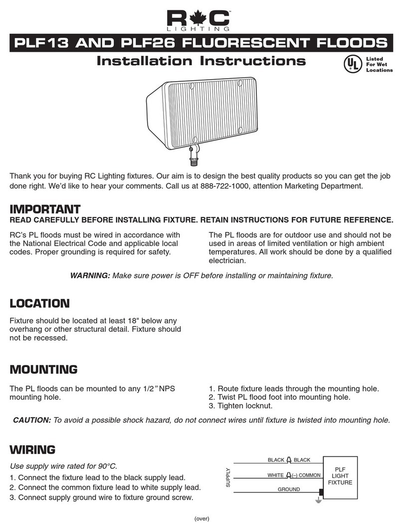 RC Lighting PLF13 installation instructions