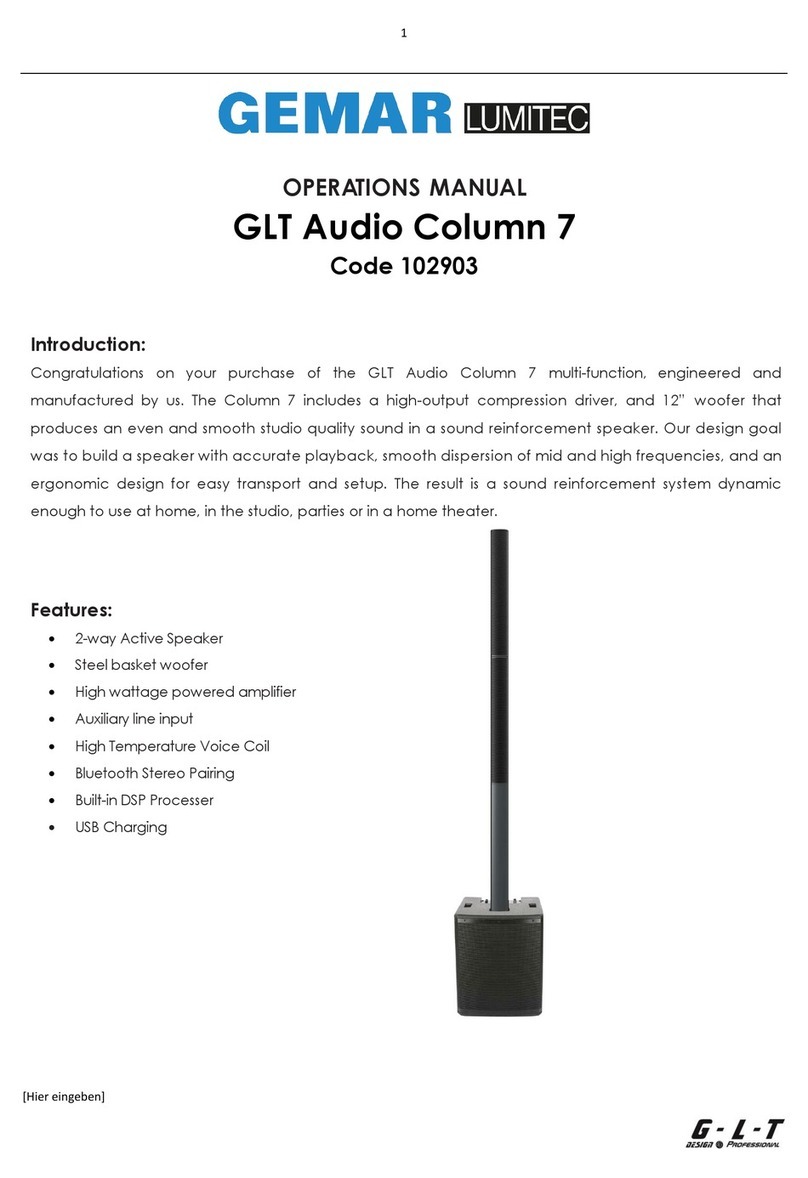 GEMAR Lumitec GLT Audio Column 7 Operation manual
