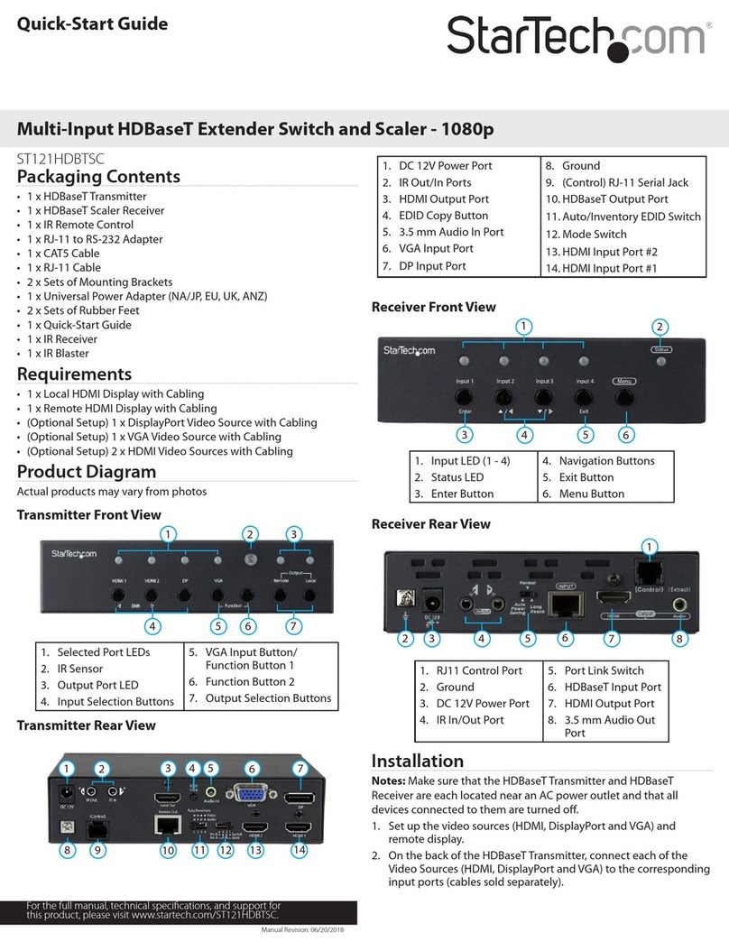 StarTech.com ST121HDBTSC quick start guide