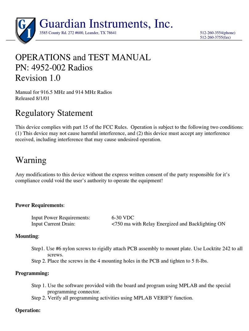Guardian Instruments 4952-002 User manual