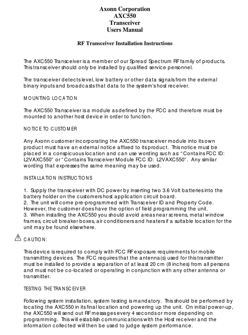 Axonn AXC550 installation instructions