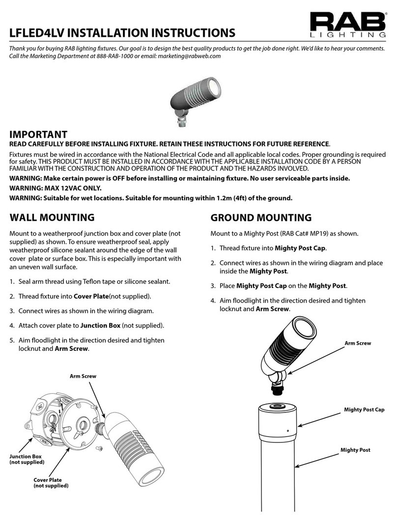 RAB Lighting LFLED4LV installation instructions