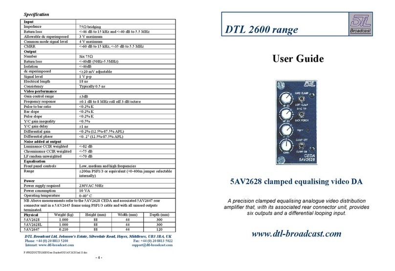 DTL Broadcast 2600 series user guide