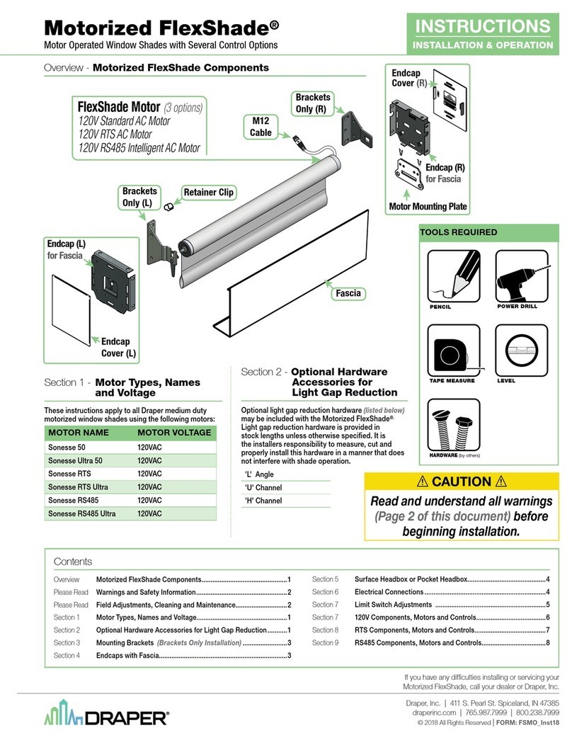 Draper Motorized FlexShade Installation instructions