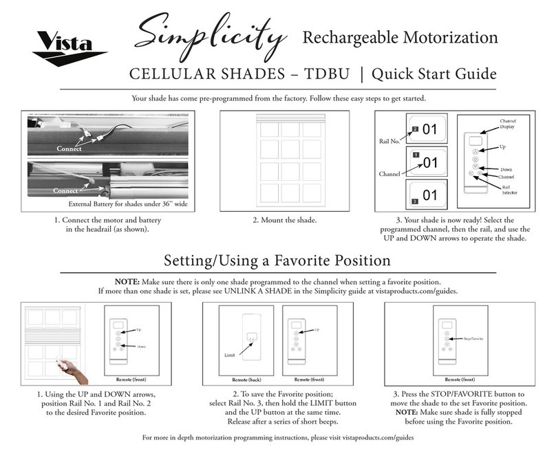 Vista Simplicity Cellular Shades TDBU User manual
