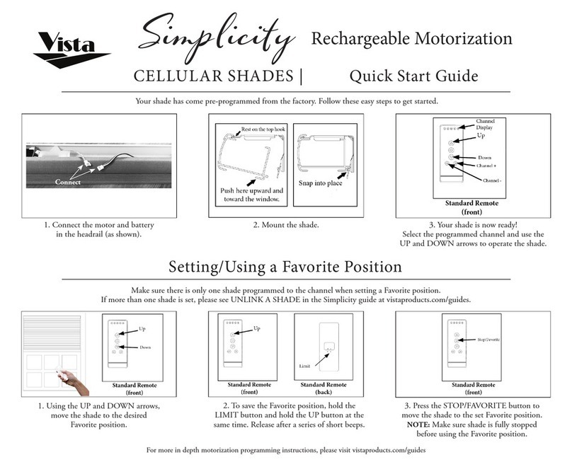 Vista Simplicity Cellular Shades quick start guide