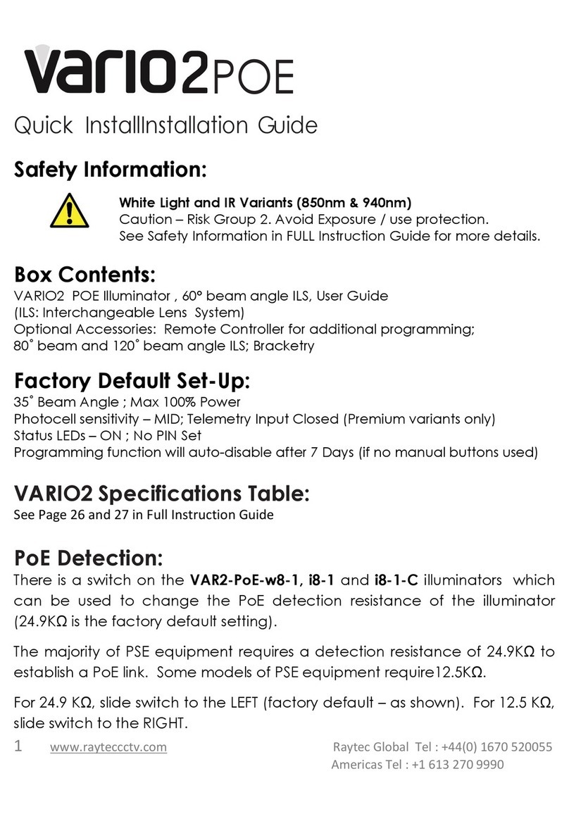 Raytec VARIO 2 PoE Quick installation guide