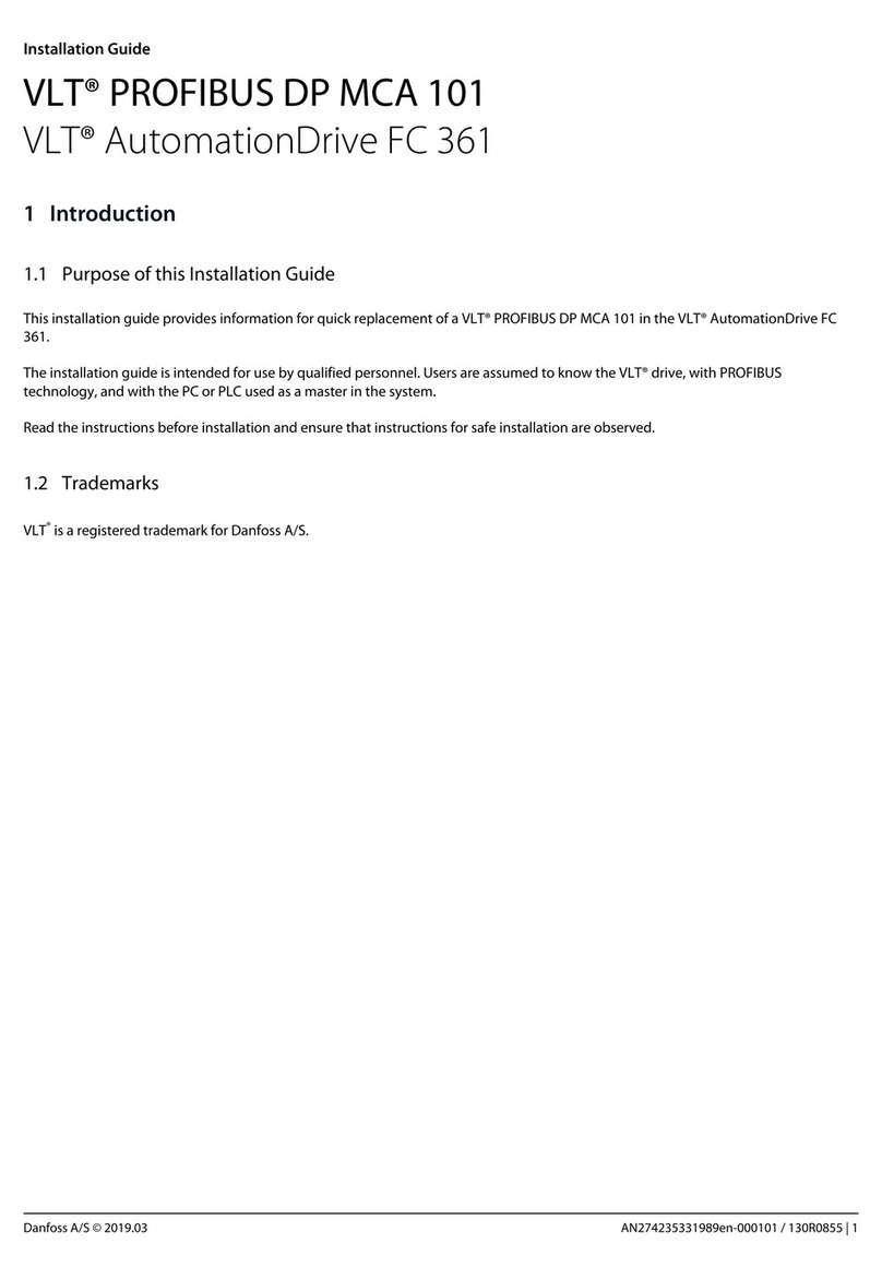 Danfoss VLT PROFIBUS DP MCA 101 installation guide