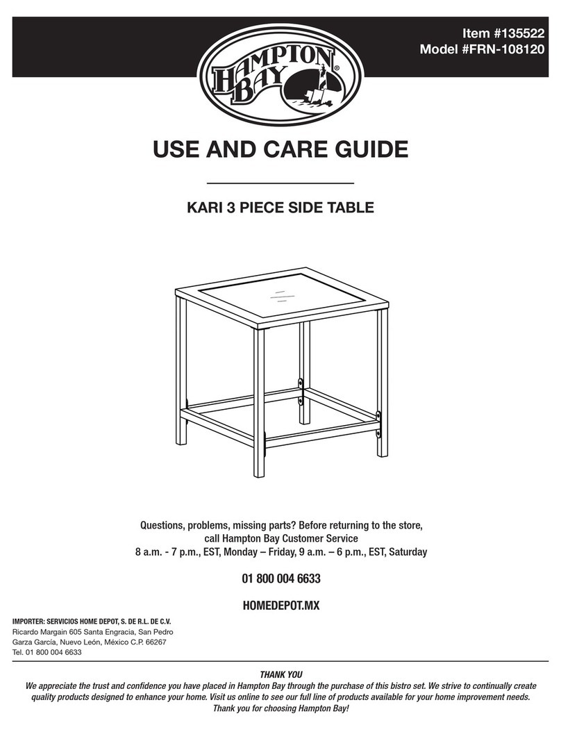 HAMPTON BAY KARI FRN-108120 Use and care guide