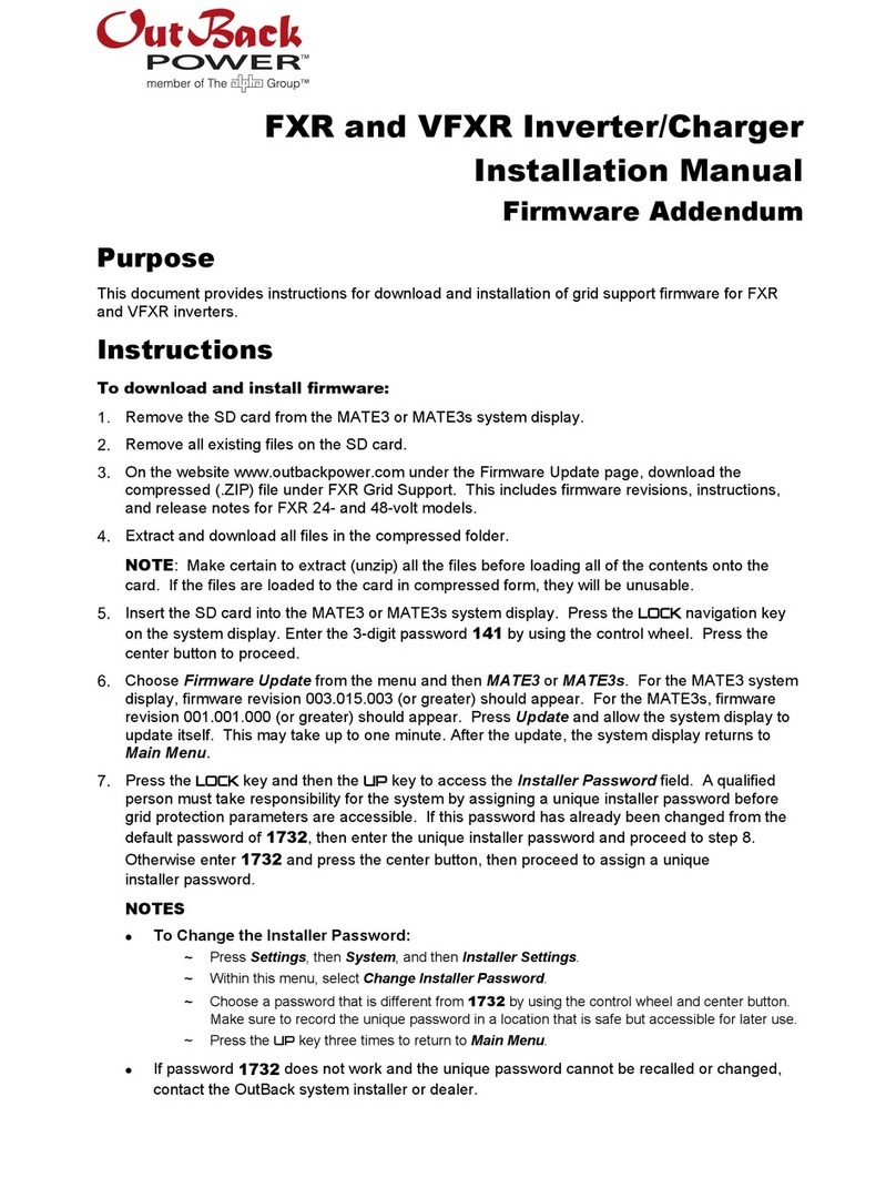 OutBack Power FXR Series User manual