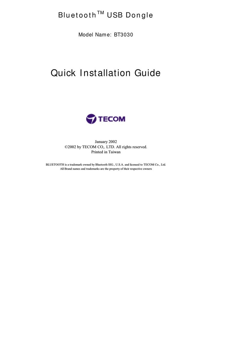 TECOM BT3030 Quick installation guide