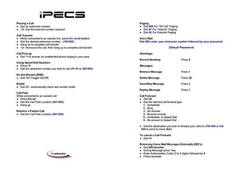 Telephonics iPECS user manual