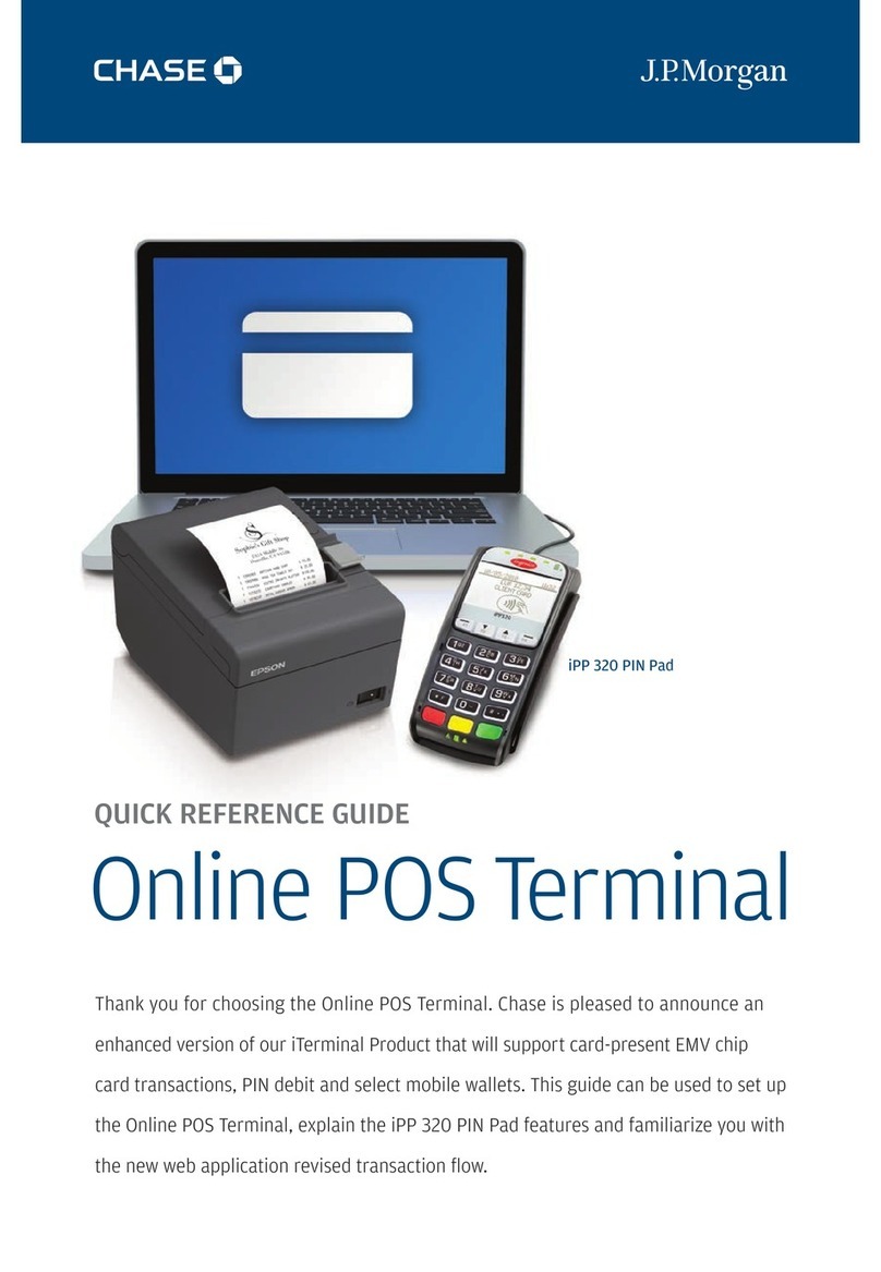 Chase iPP 320 PIN Pad Quick reference guide