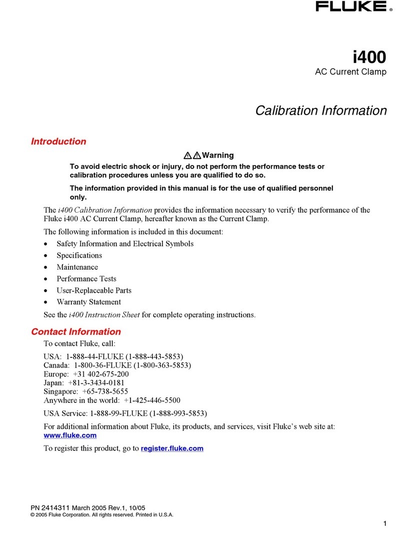 Fluke i400 Use and care manual