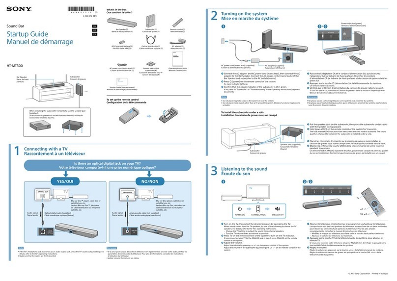 Sony HT-MT300 Startup guide