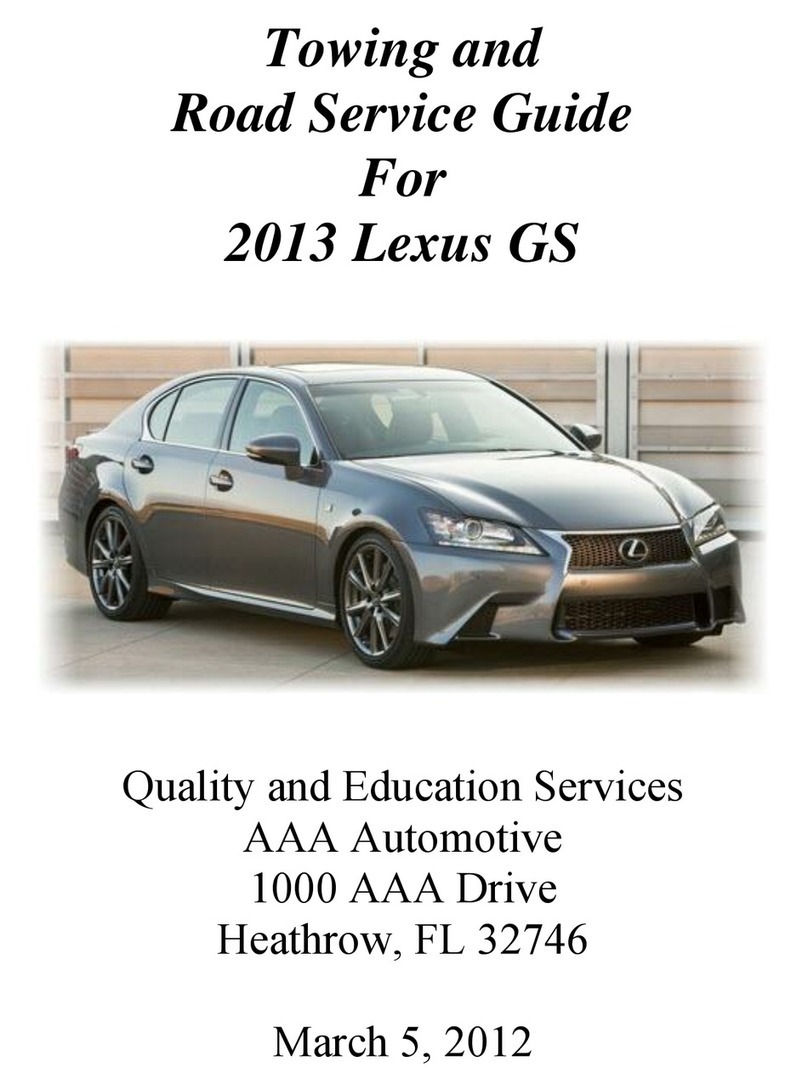 Lexus GS 2013 Towing and Road Service Guide