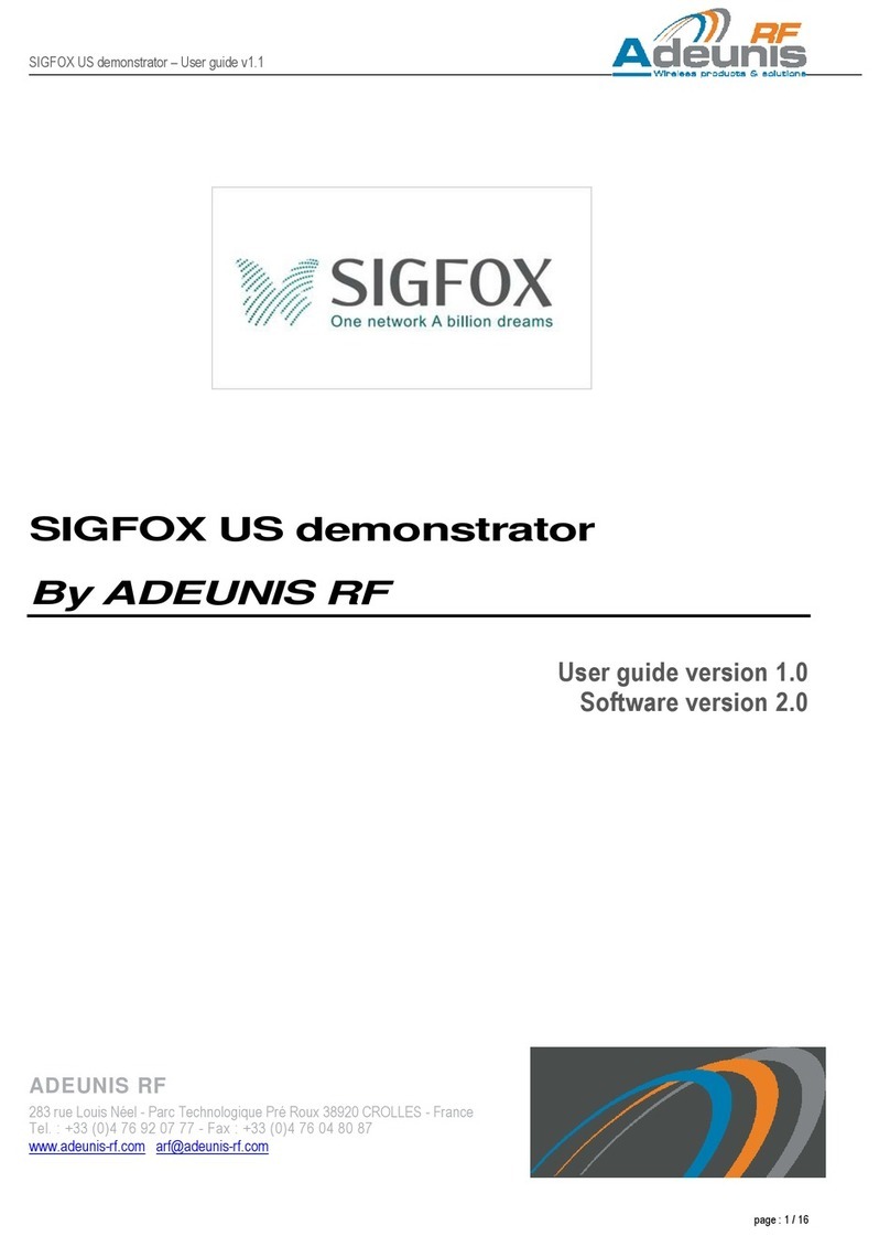 Adeunis RF SIGFOX US User manual