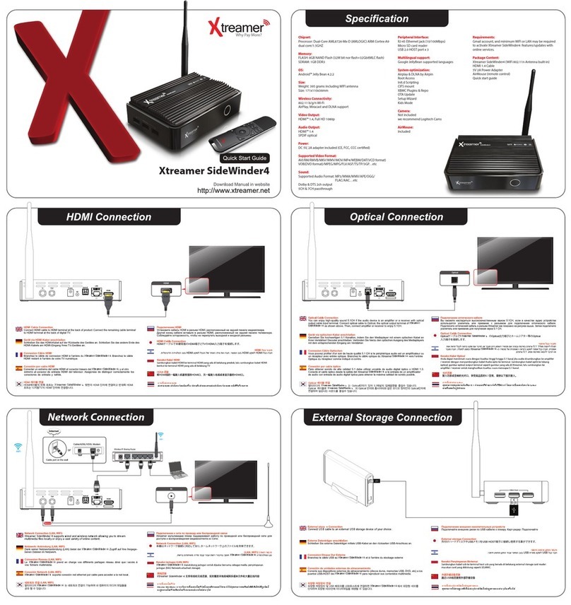 Xtreamer SideWinder4 quick start guide
