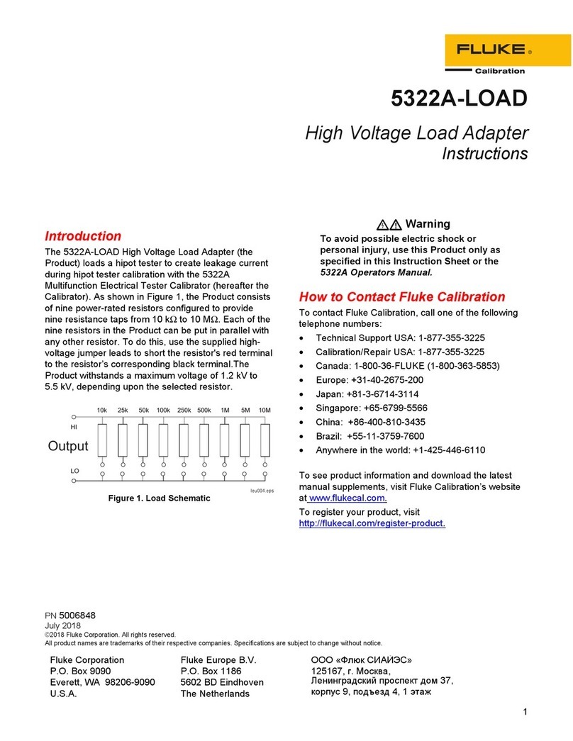 Fluke Calibration 5322A-LOAD User manual