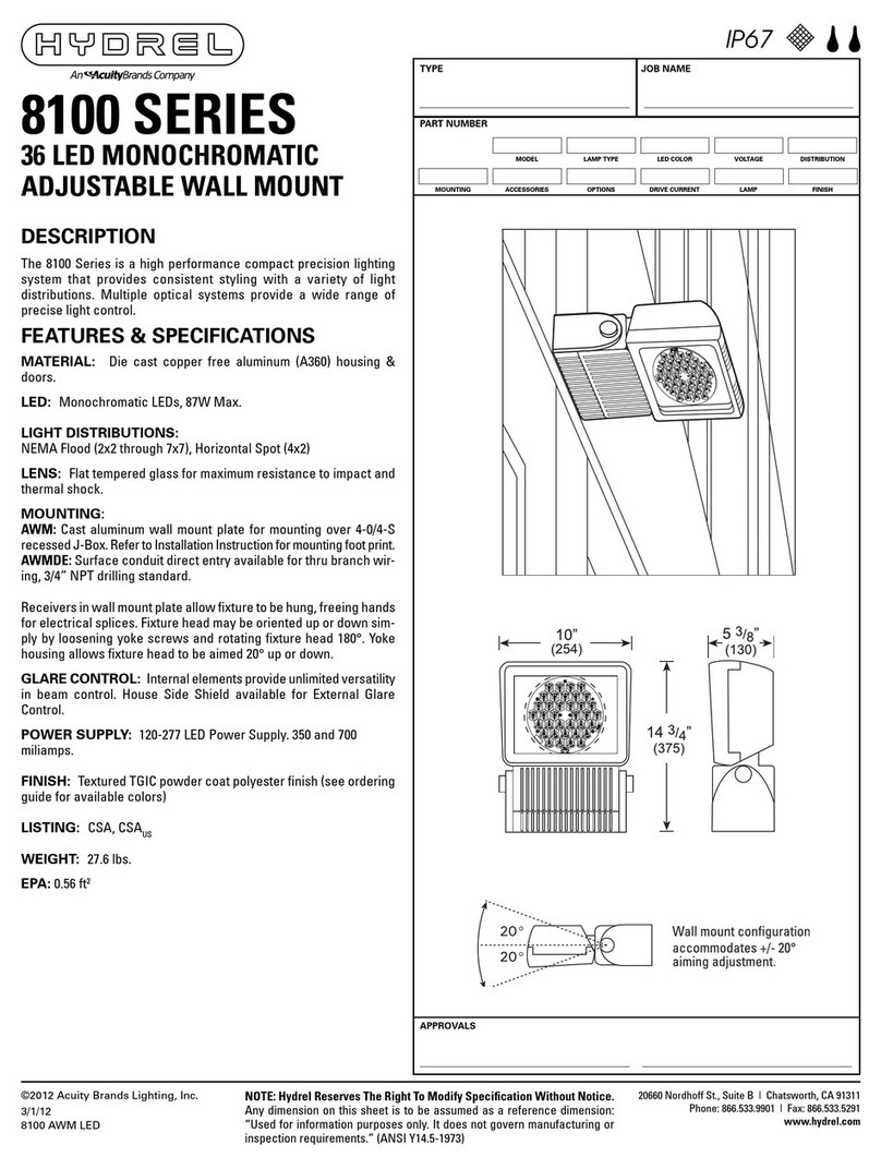 Hydrel 8100 Series Installation instruction