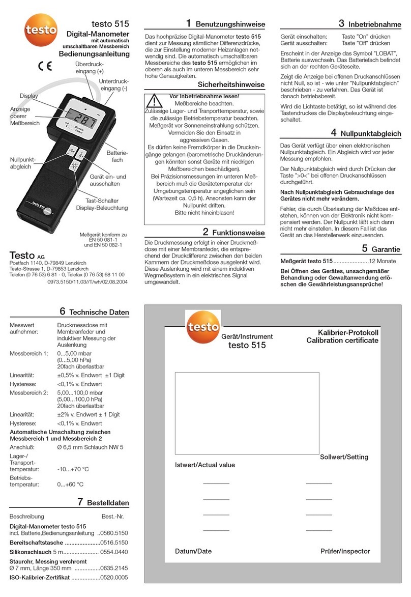 TESTO 515 instruction manual