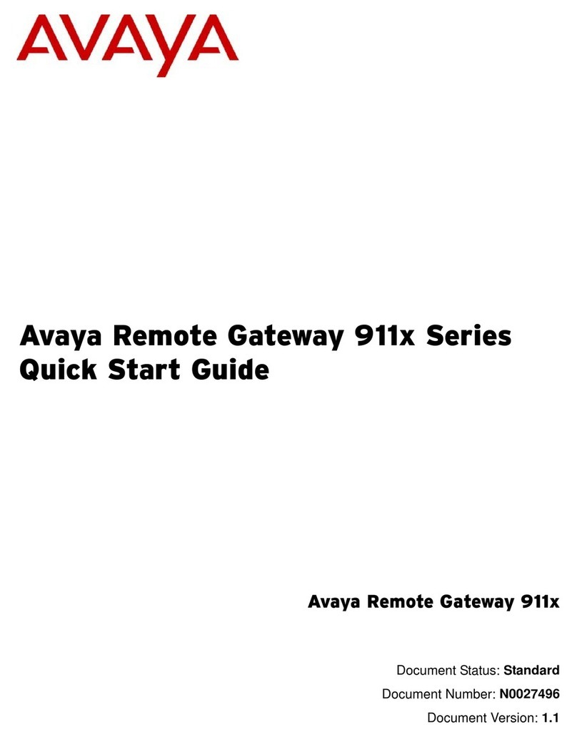 Avaya Remote Gateway 911 Series quick start guide