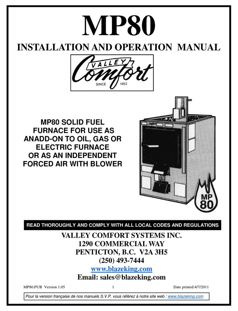 Valley Comfort Systems MP80 Installation and operation manual Valley Comfort Systems MP80 Installation and operation manual