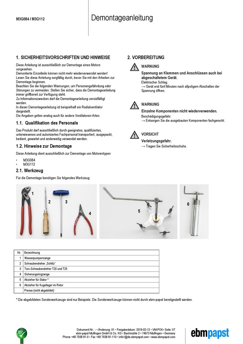 Ebmpapst M3G084 Disassembly instructions