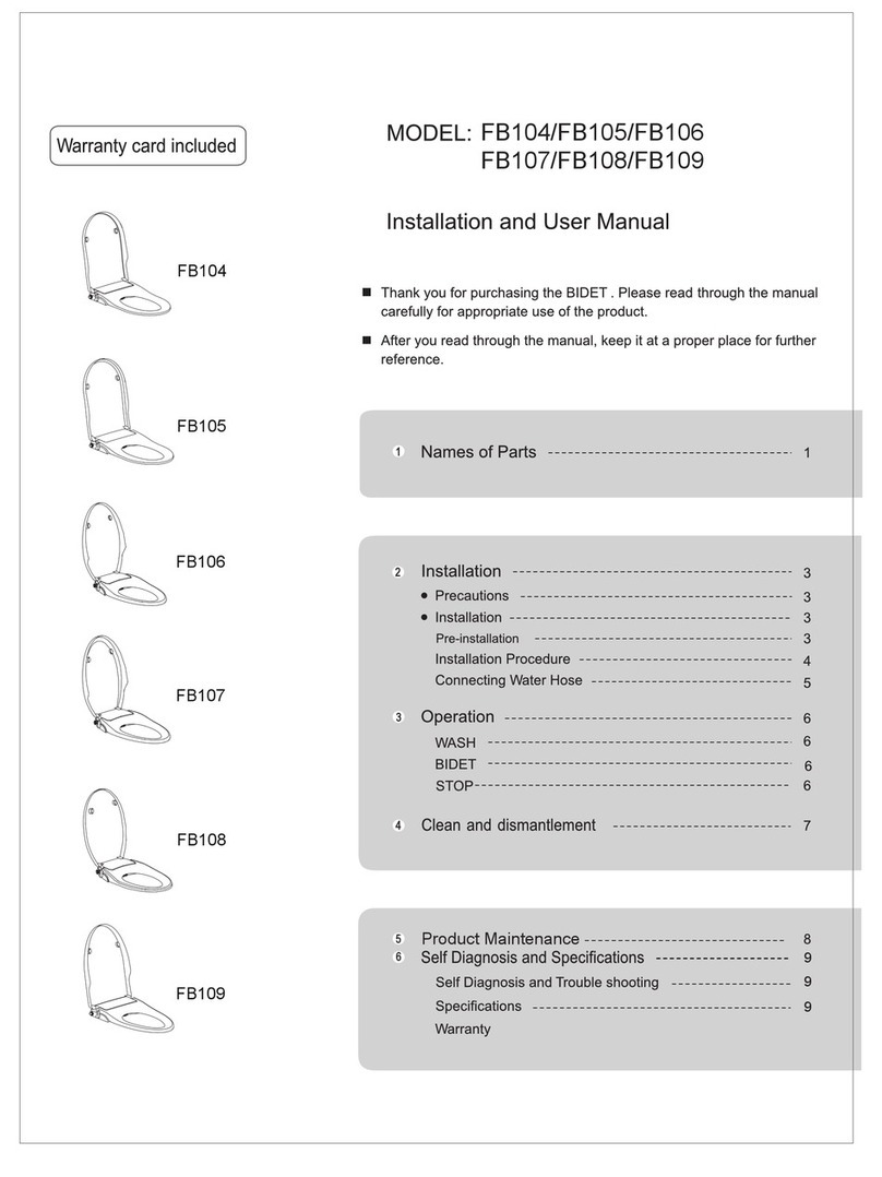American Standard FB104 Installation and user manual
