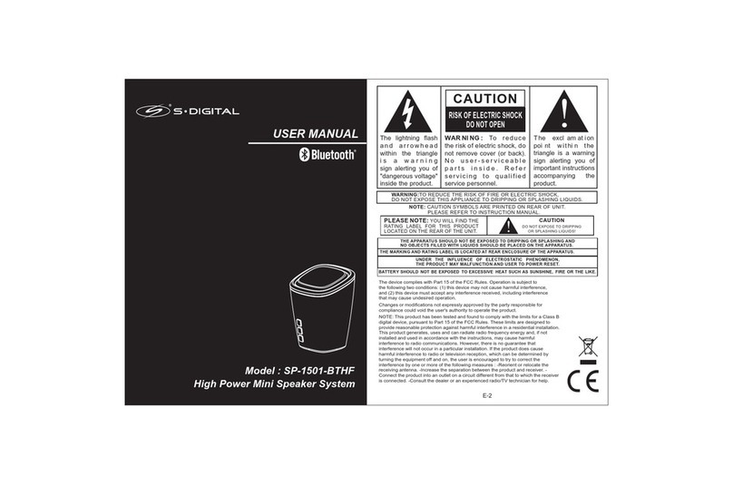 S-Digital SP-1501-BTHF user manual