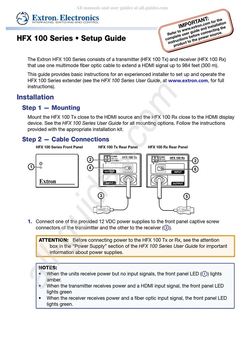 Extron electronics HFX 100 Tx User manual