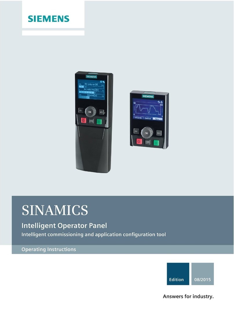 Siemens SINAMICS Intelligent Operator Panel User manual