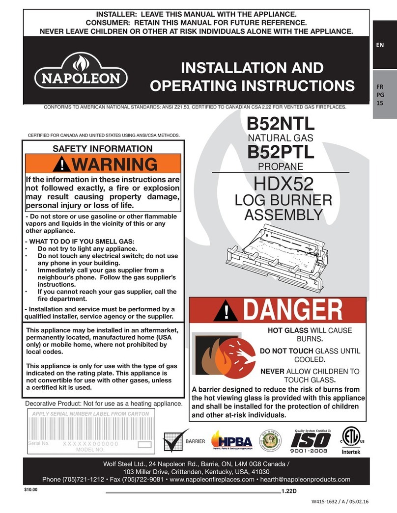 Napoleon HDX52 User manual