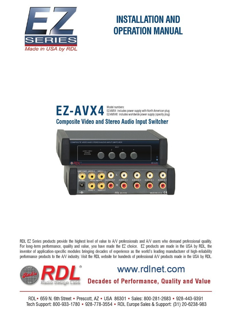 RDL EZ Series Installation and operation manual