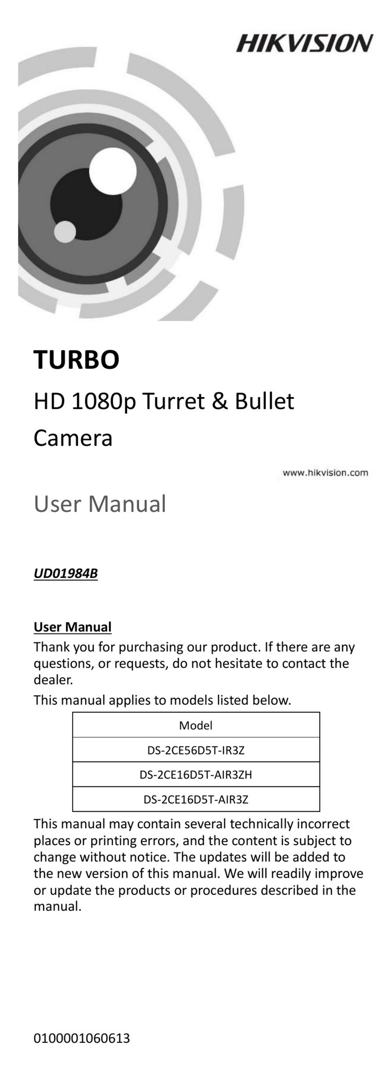 HIK VISION TurboHD User manual