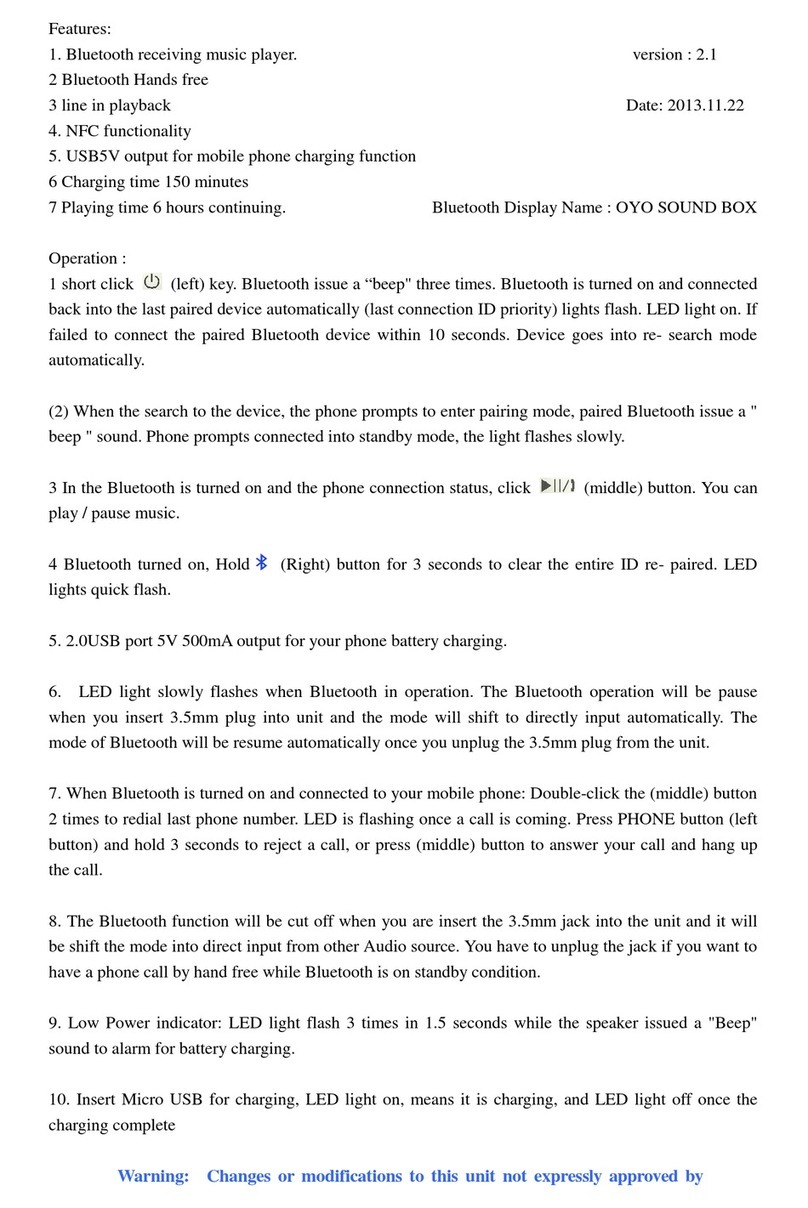 Zincere OYO SOUND BOX user manual