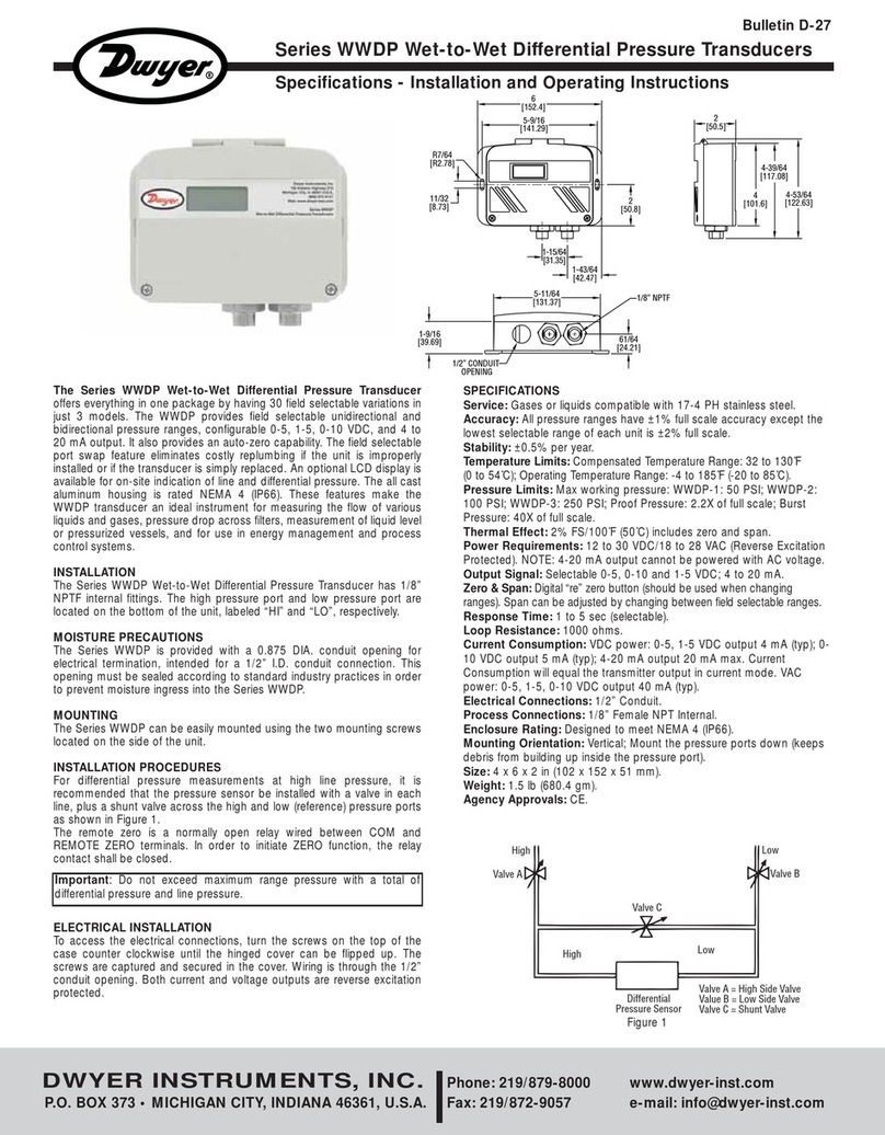 Dwyer Instruments WWDP Series Installation and operating instructions Dwyer Instruments WWDP Series Installation and operating instructions