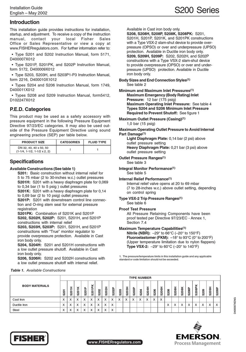 Emerson Fisher S200 Series User manual