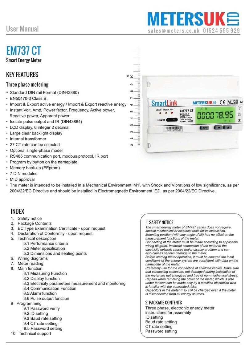Meters UK Ltd SmartLink EM737 CT user manual Meters UK Ltd SmartLink EM737 CT user manual