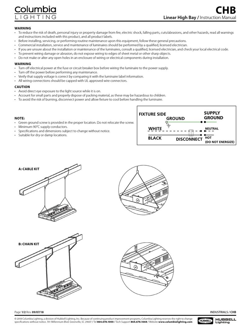 Columbia Lighting CHB instruction manual