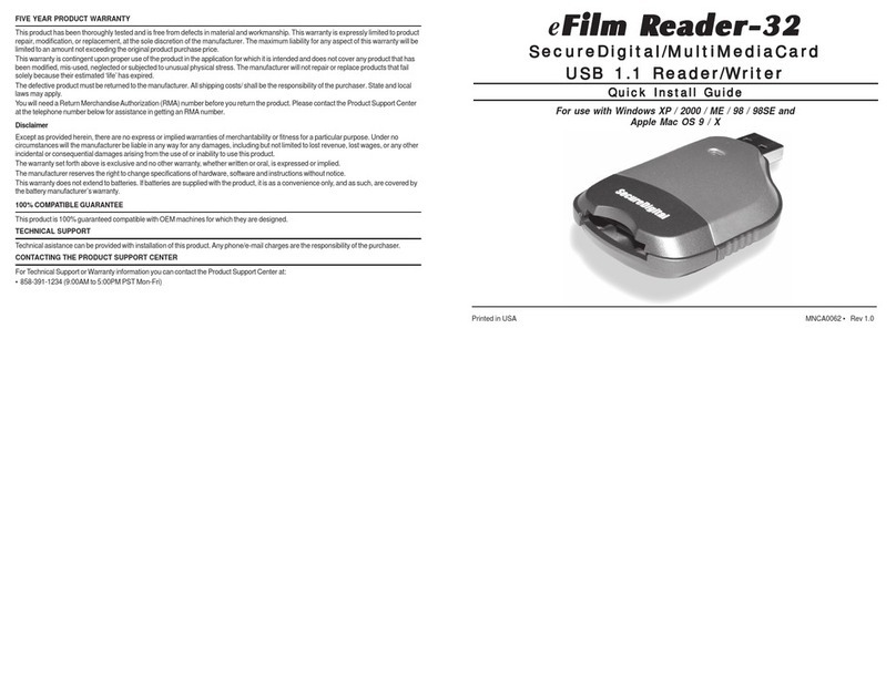 Delkin Devices eFilm Reader-32 Quick install guide