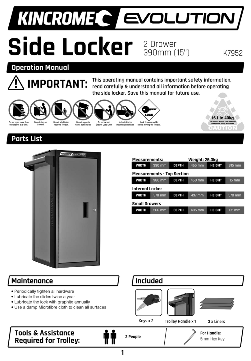 kincrome EVOLUTION Side Locker Operation manual