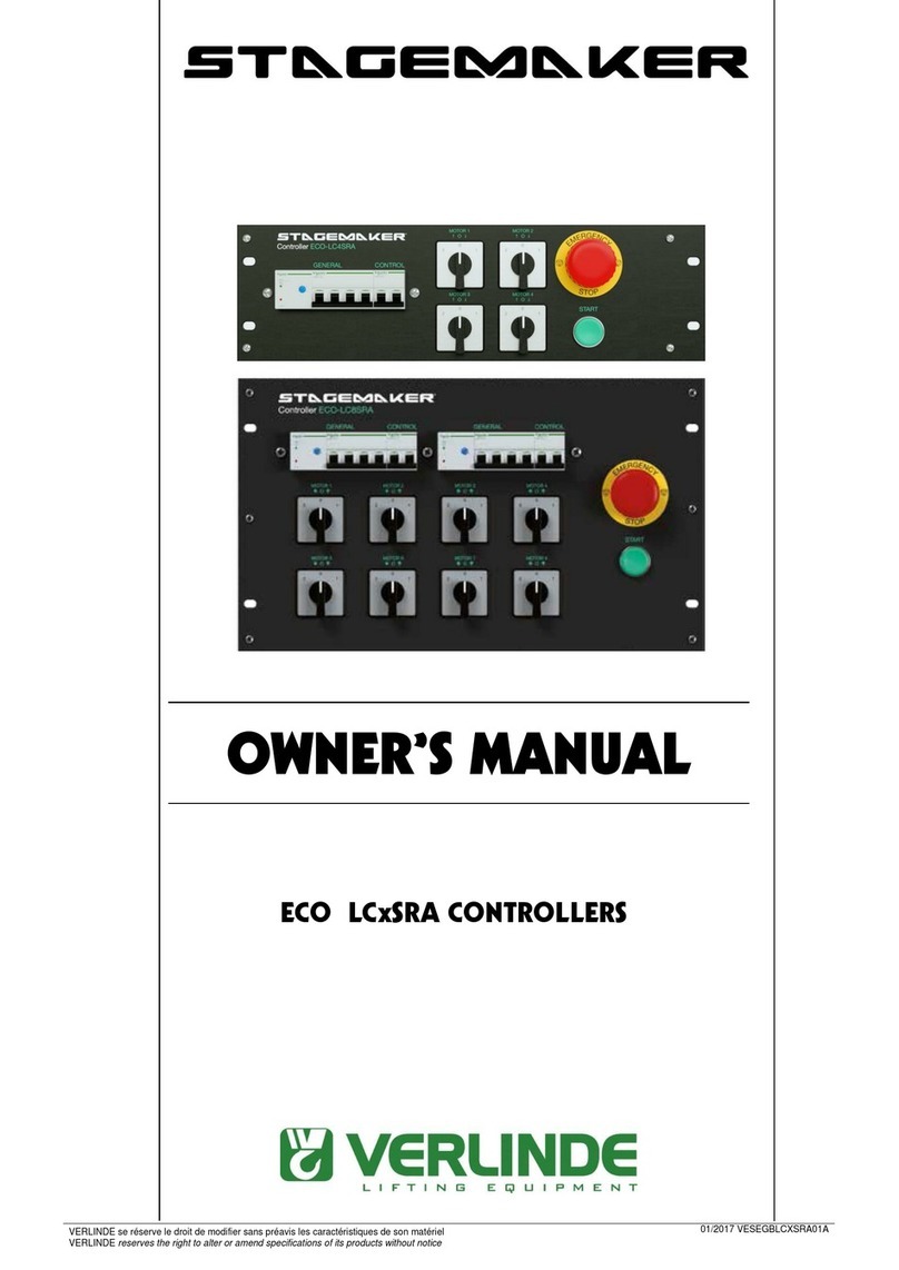 Verlinde STAGEMAKER ECO LCxSRA SERIES owner's manual
