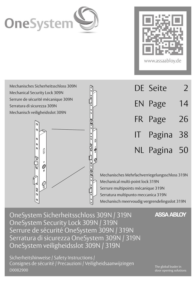 Assa Abloy OneSystem 319N Safety instructions